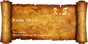 Kada Solt névjegykártya